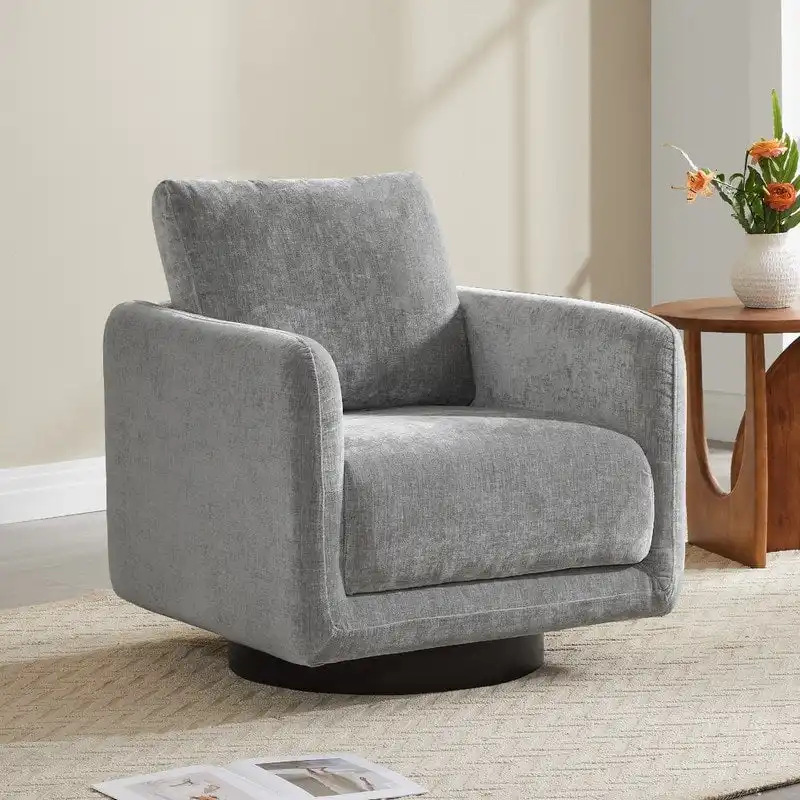 Rebecca Swivel Accent Chair Armchair with Back Cushion
