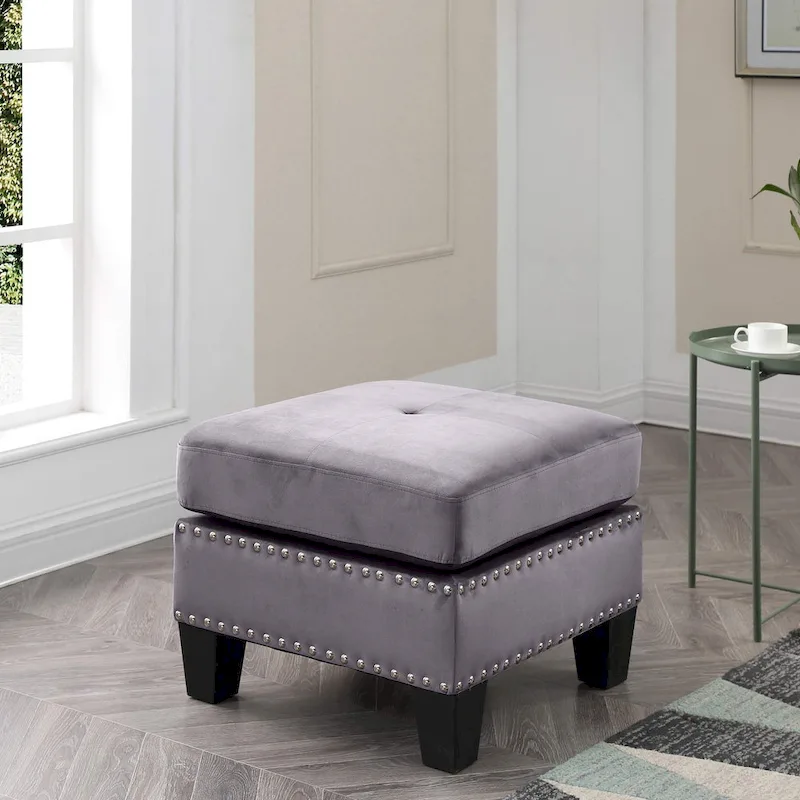 Meharrize Tufted Velvet Ottoman