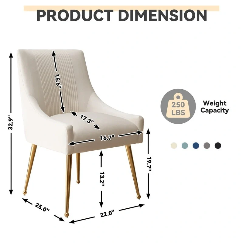 Upholstered Accent Chair Set of 2 with Rear Handle