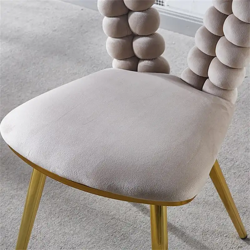 Modern Dining Chair with Metal Legs - 2 Pack
