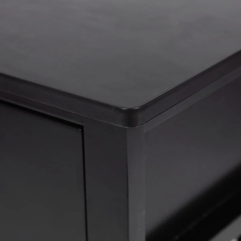 MDF Bedside Table with 2 Drawers – Brown / White / Black, Modern Style, Single