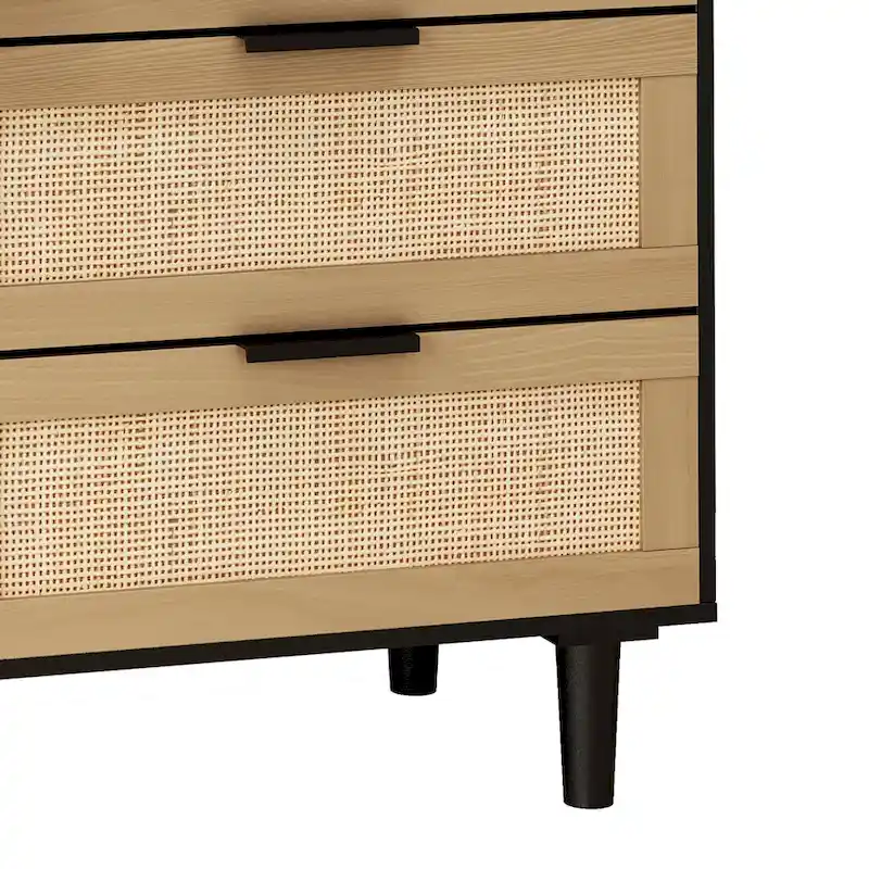 6-Drawer Rattan Dresser