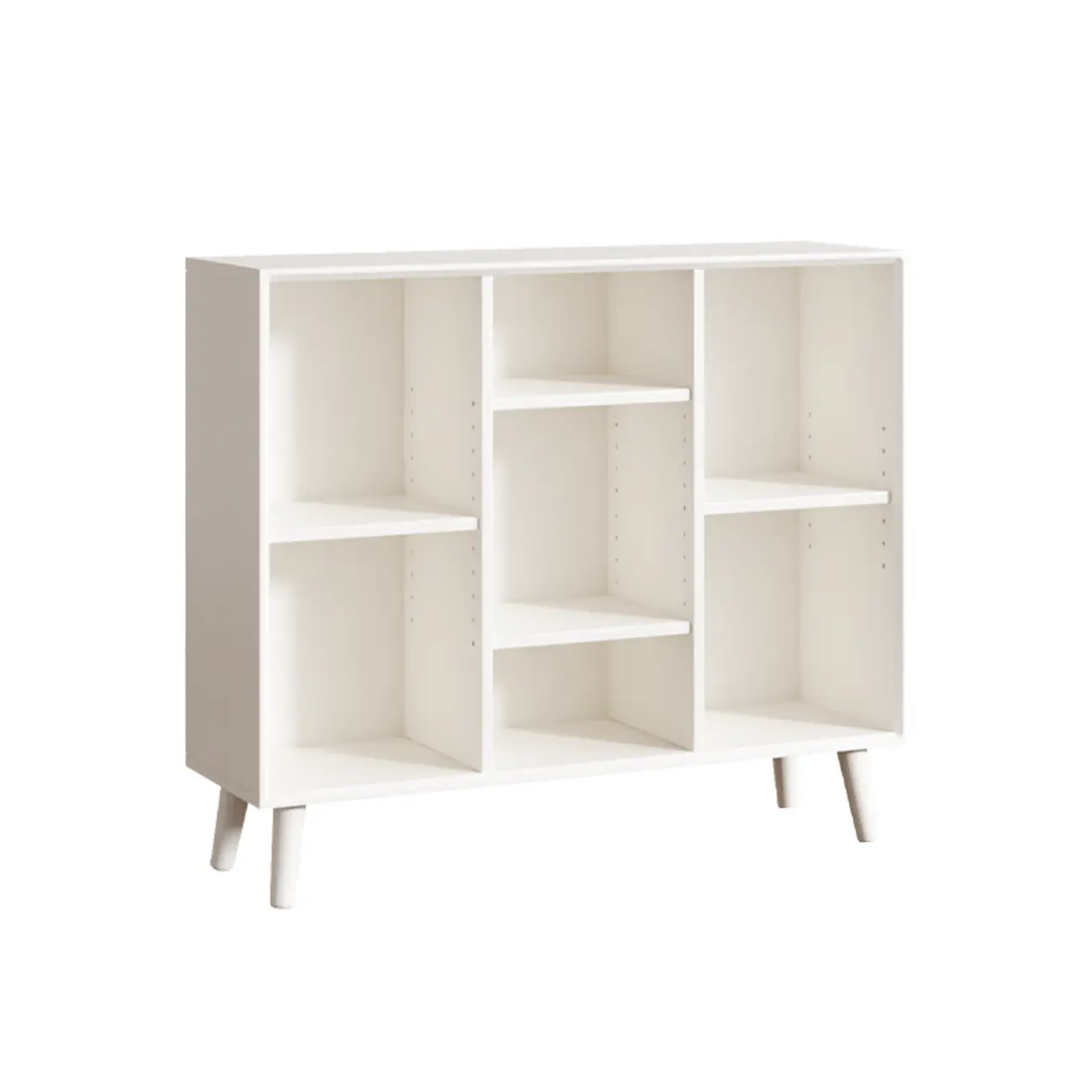 Modern Black Rubberwood Open Rectangle Bookcase