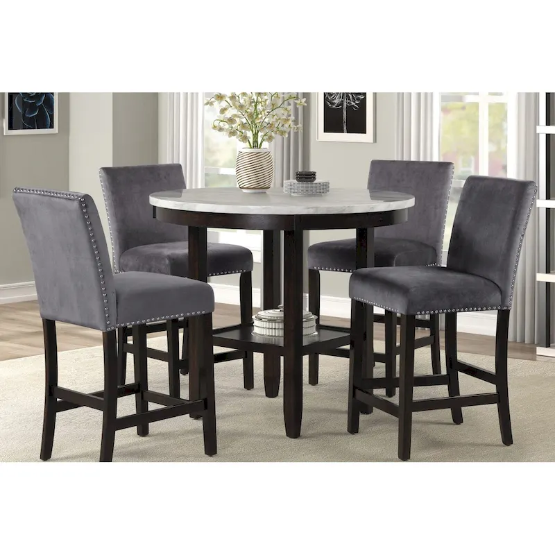 5-Piece Round Counter Height Dining Set