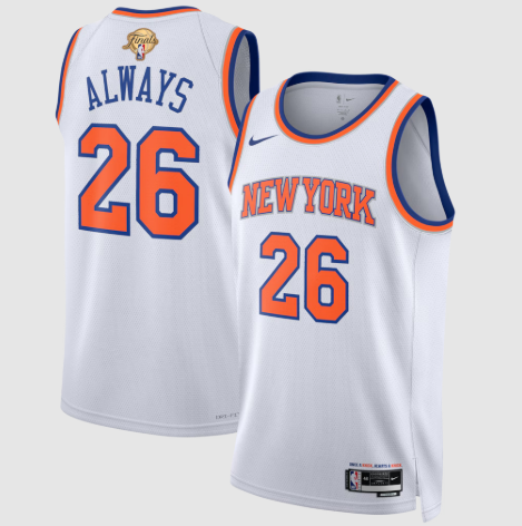 New York Knicks Unisex 2026 Finals Champions Always 26 Swingman Jersey - White - Association Edition