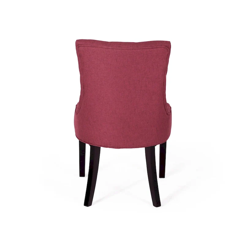 Set of 2 Fabric Upholstered Dining Chair with Tapered Legs