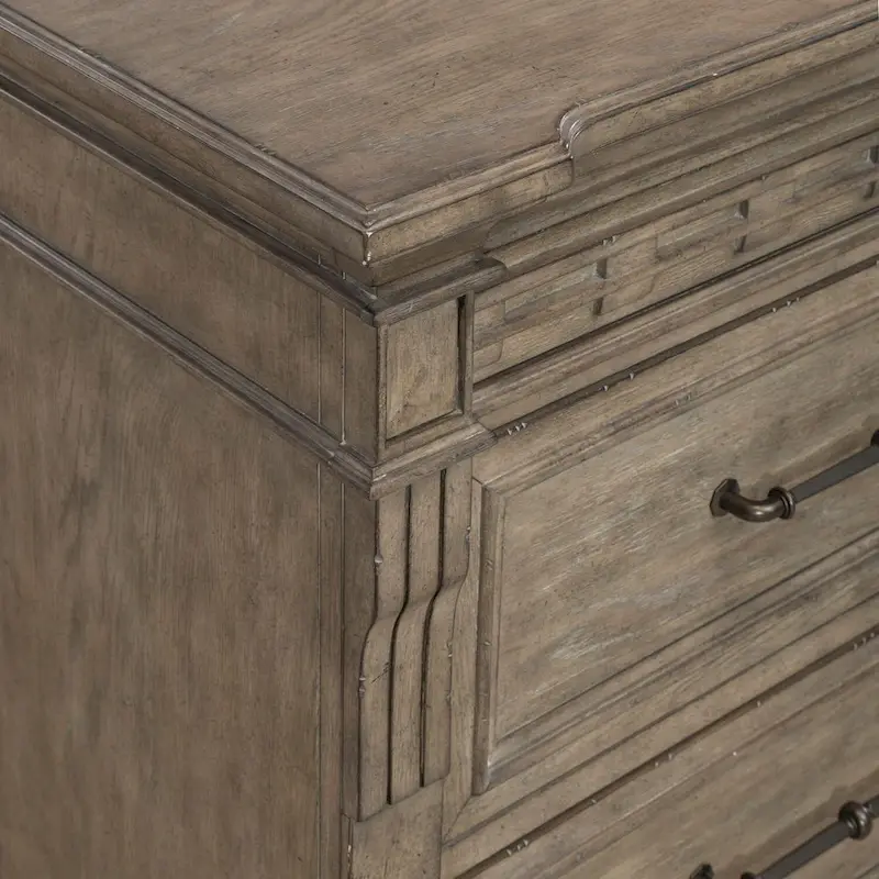 Dusty Taupe 3-Drawer Bedside Chest with Charging Station