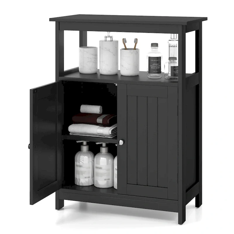 Costway Bathroom Floor Cabinet Freestanding Storage Organizer with 2 - See Details