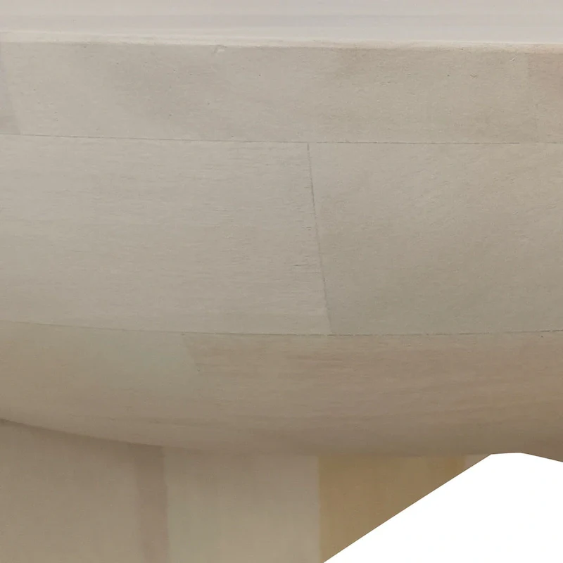 32-Inch Mango Wood Drum Top Coffee Table, Classic Washed White