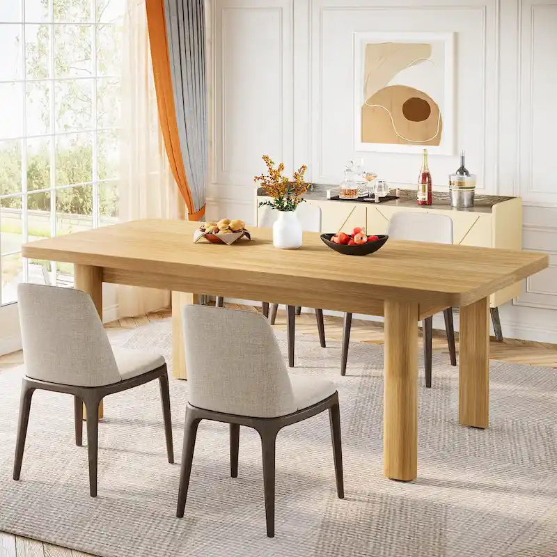 63 Large Office Computer Desk, Executive Desk with Solid Wood Legs