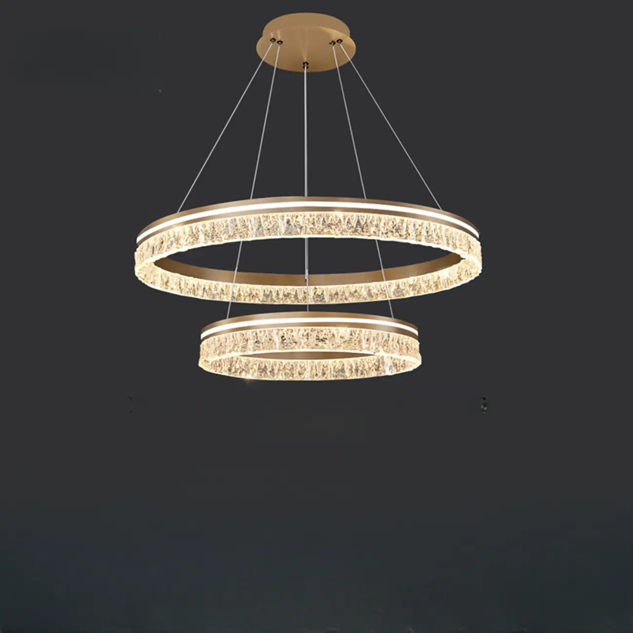 Modern LED Gold Circular Metal Chandelier