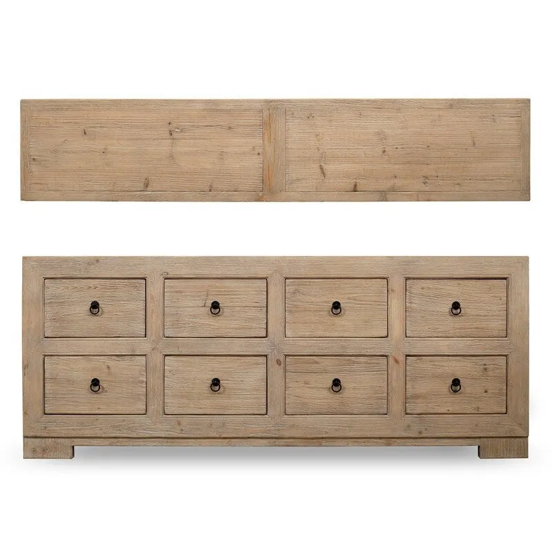 Natural Pine 8-Drawer Sideboard, 89