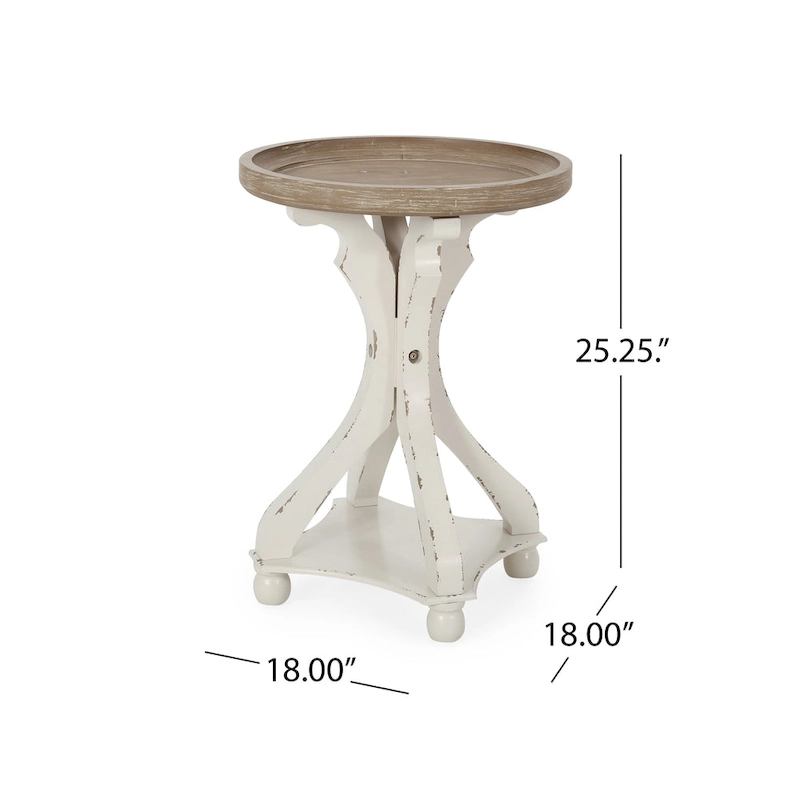 Callao French Country Accent Table with Round Top by Christopher Knight Home