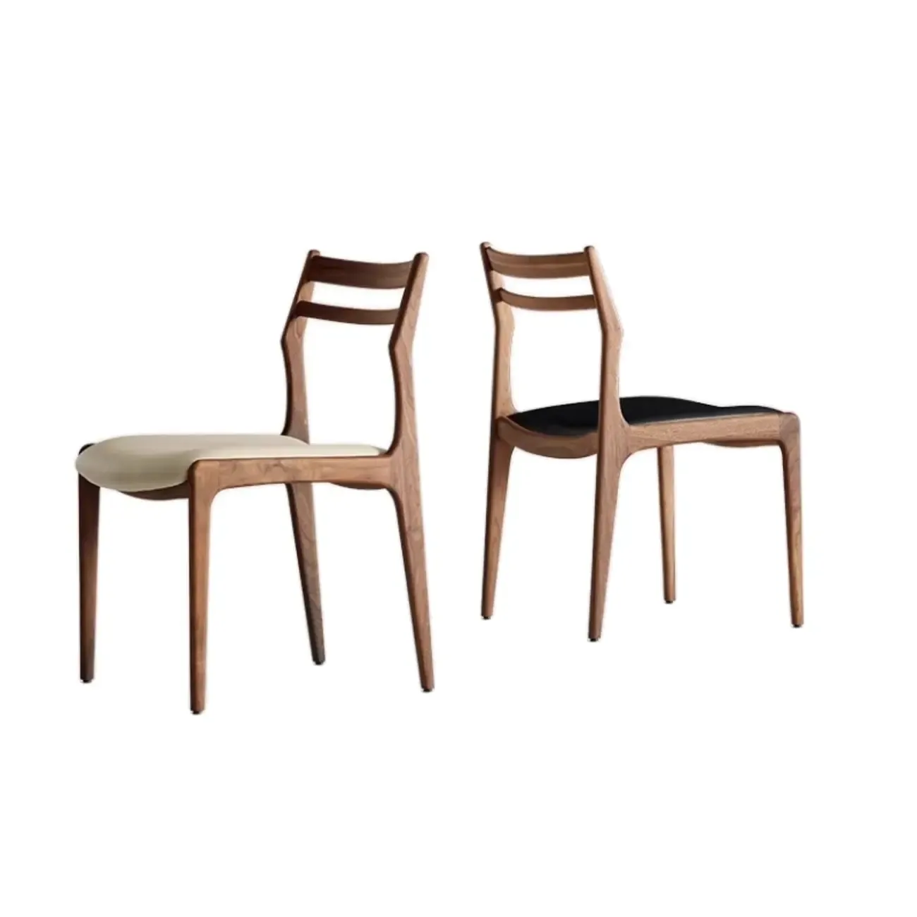 Modern Upholstered Ladder Back Wooden Dining Chair