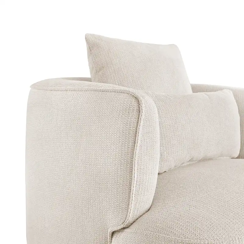 Swivel Accent Armchair Fabric Blend, Modern Barrel Living Room Sofa Chair - 32.7 W x 32.7 D x 26.8 H