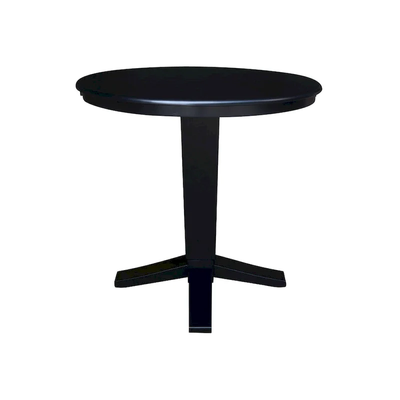 36 in Round Top Pedestal Counter Height Dining Table with 12 in Leaf