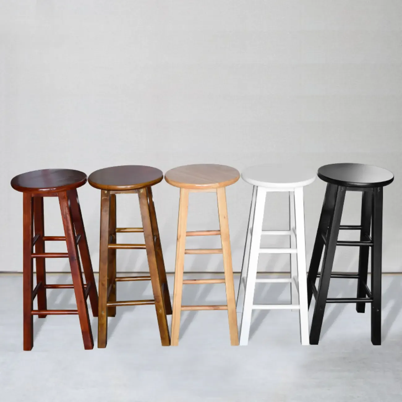 Counter Height Modern Wood Backless Bar Stools