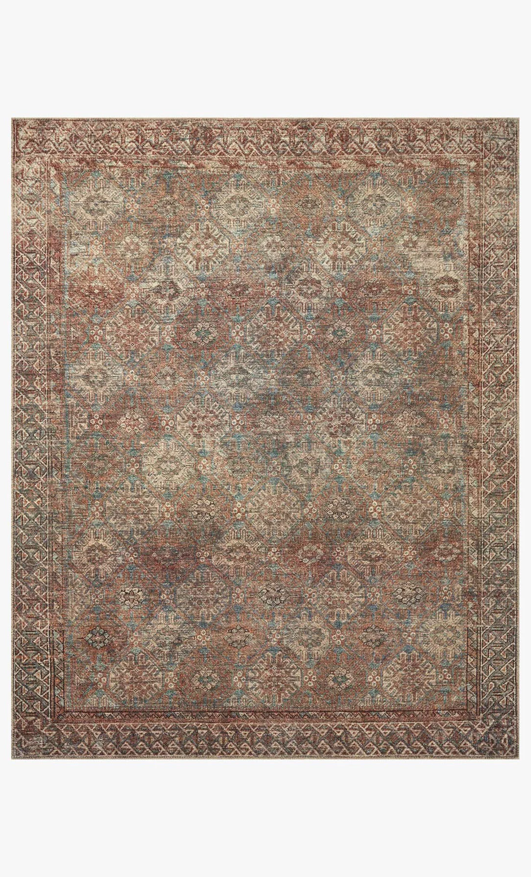 Billie Aqua / Rust Rug