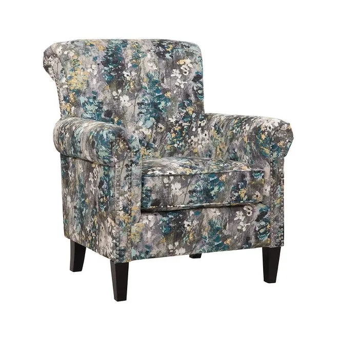 Roseanne Upholstered Accent Armchair with Silver Nailhead Trim