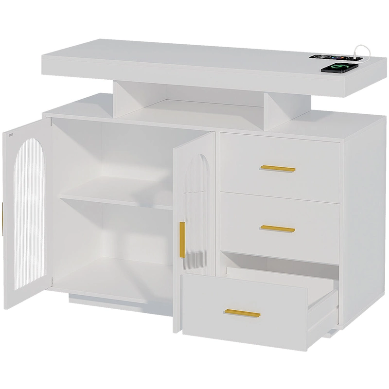 39Wide Sideboard With LED Light - N/A