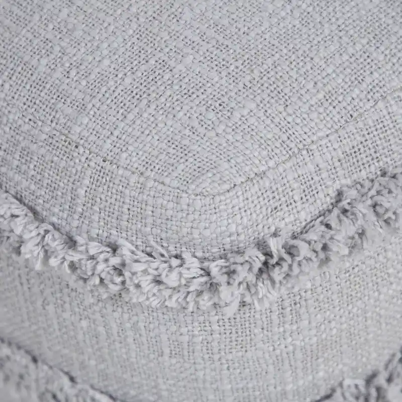Solid Textured Stripe Pouf Ottoman