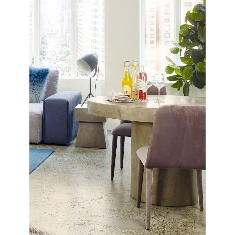 Aurelle Home Dark Grey Concrete Kitchen Table