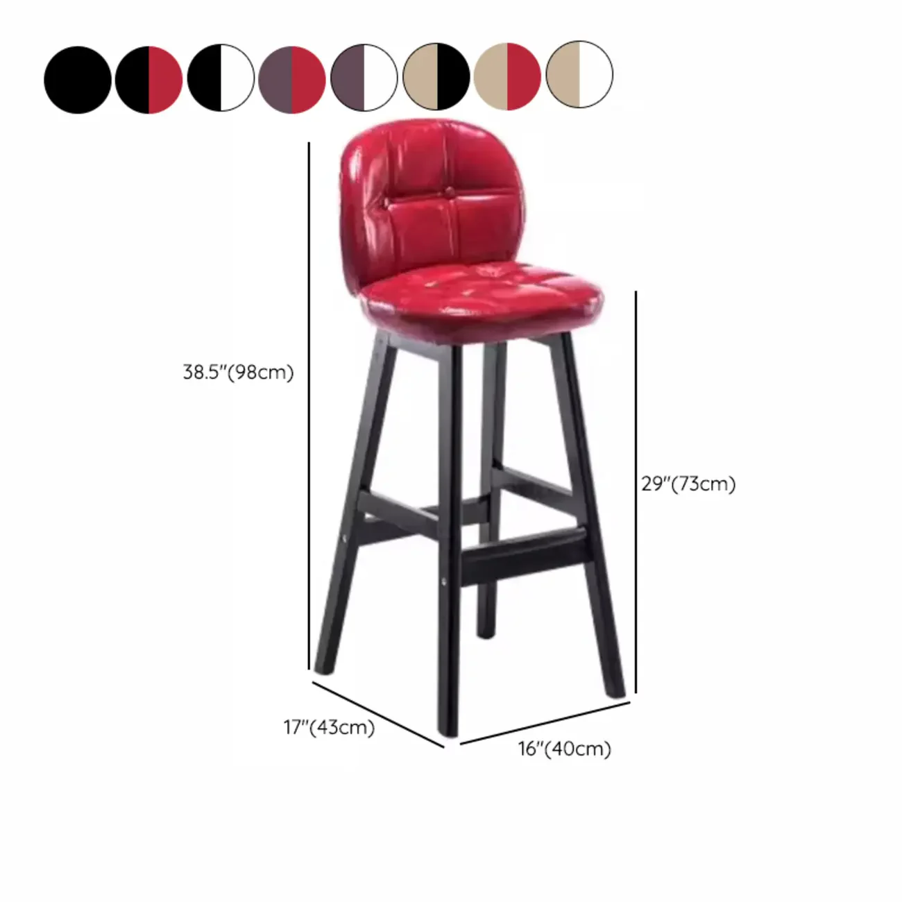 Elegant Low Back Bucket Faux Leather Bar Stool