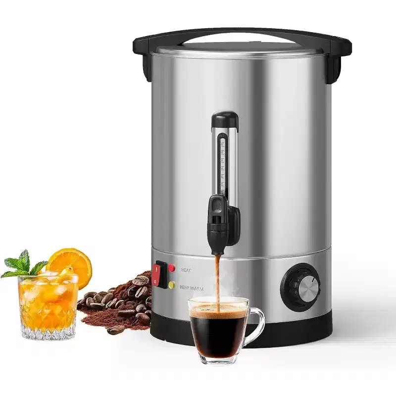60/110 Cups Stainless Steel Commercial Coffee Urn, Large Capacity Double Wall Heat Retention Thermal Carafe for Wedding, Buffet, Party