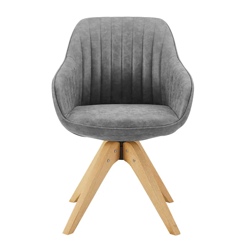 Art Leon Modern Wood Swivel Chair with Oak Legs
