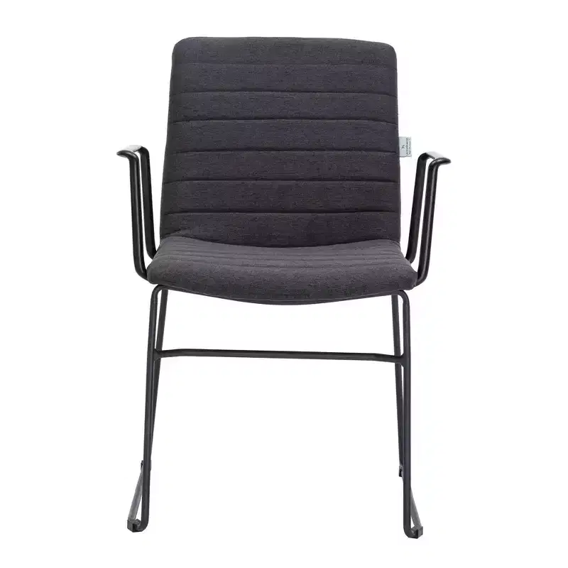 LeisureMod Ergonomic Office Chair Upholstered in Leather/Polyester with Powder-Coated Stainless Steel Frame Padded Seat and Back Zylar Collection