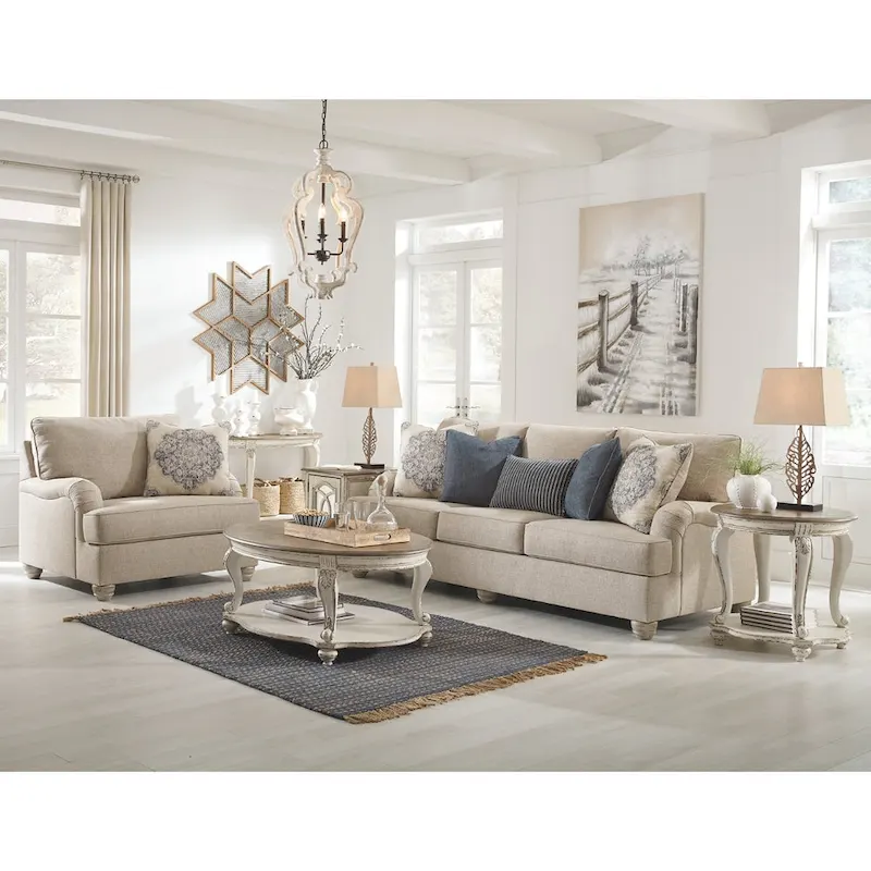 Realyn Coffee Table - White/Brown - 48.13 W x 34 D x 19.88 H