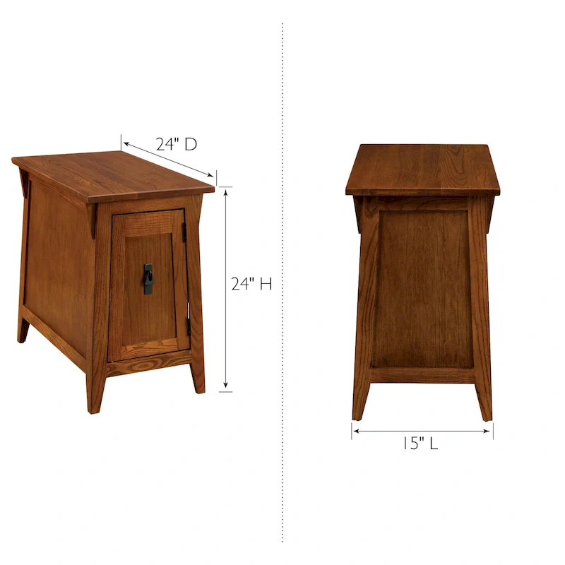 Leick Home Traditional Solid Wood Mission Cabinet End Table