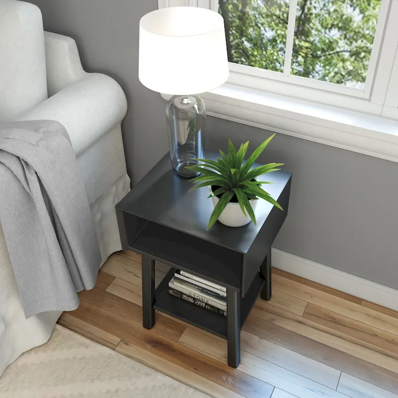 Plank and Beam Mid-Century Modern Cubby Nightstand
