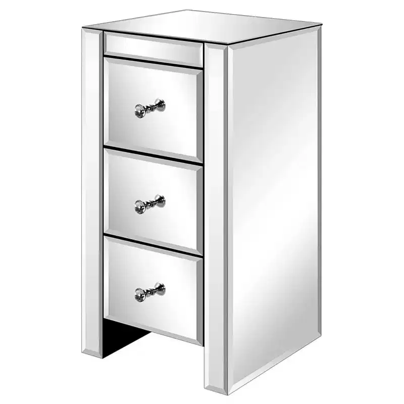 Karl Home 3-Drawer Silver MDF 11.81in. W Nightstands