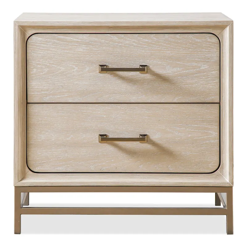 Furniture of America Drayden Transitional Oak Solid Wood 2-Drawer Nightstand, Set of 2