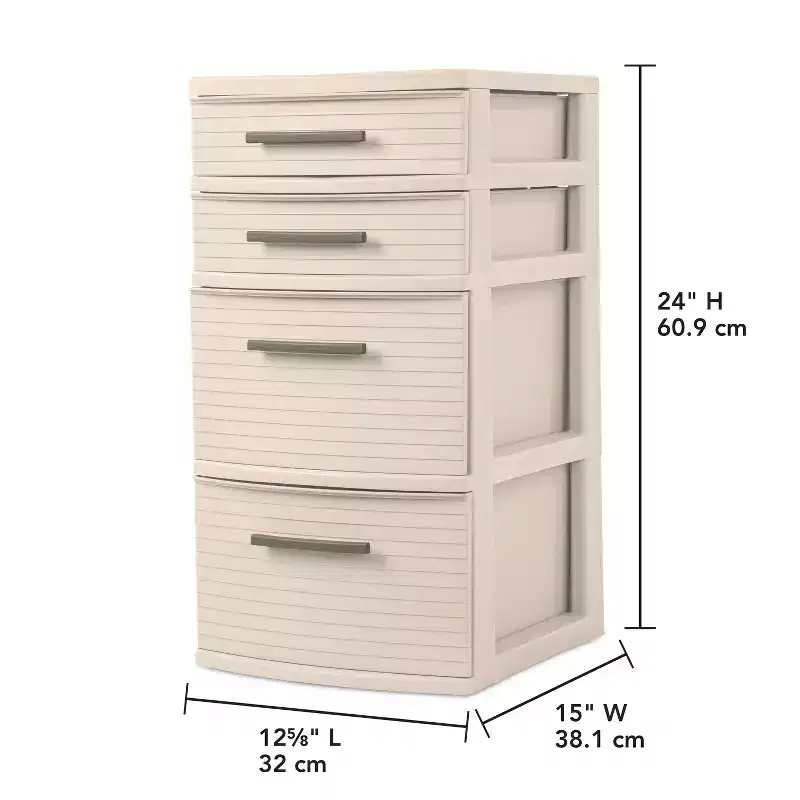 4 Drawer Medium Tower Snowfall White - Brightroom™