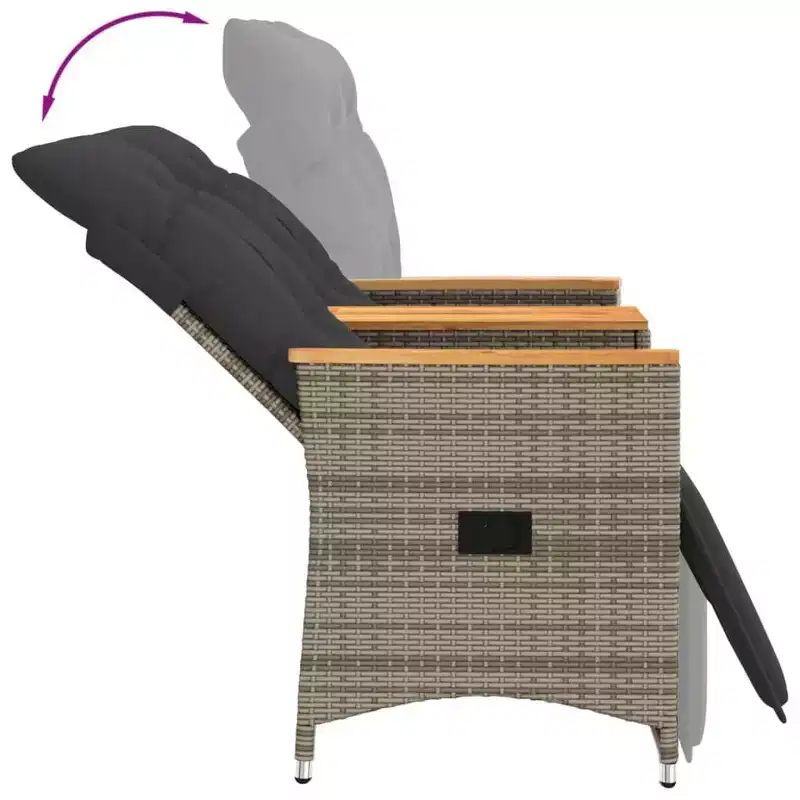 vidaXL Reclining Garden Sofa Grey
