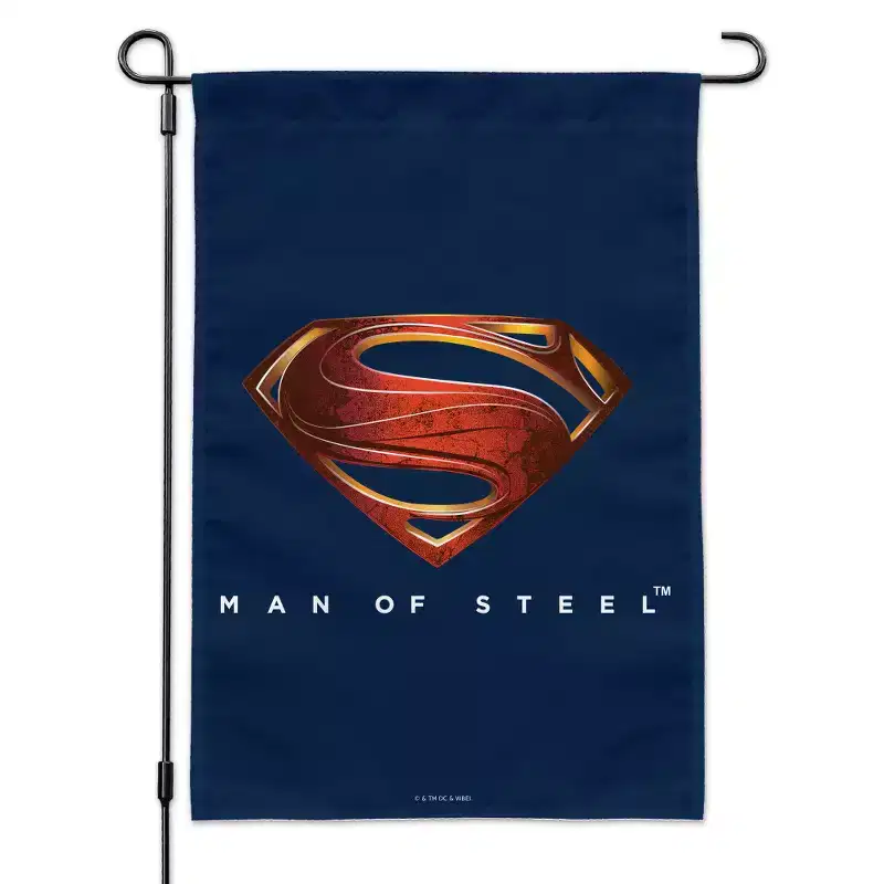 Man Of Steel Mos New Logo Garden Yard Flag with Pole Stand Holder