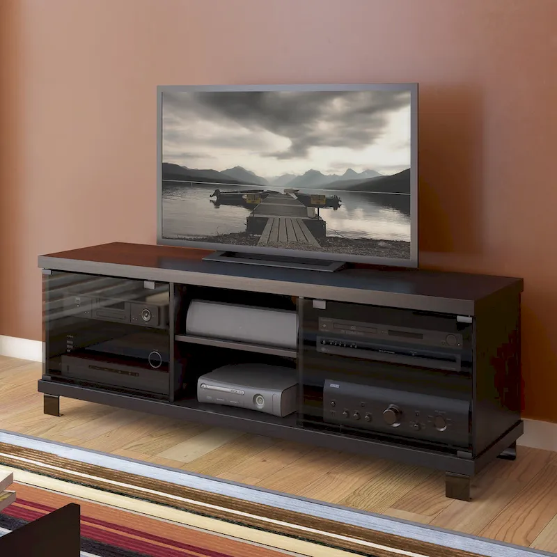 Holland TV Stand with Glass Doors, for TVs up to 75