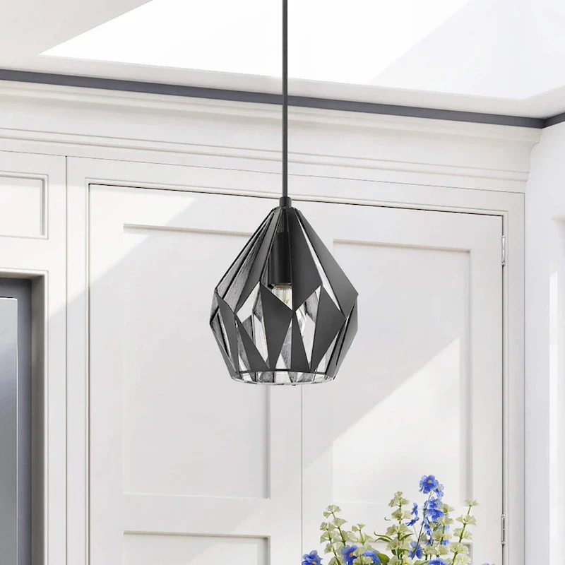 Eglo Carlton 3 Black and Silver 1-Light Geometric Pendant