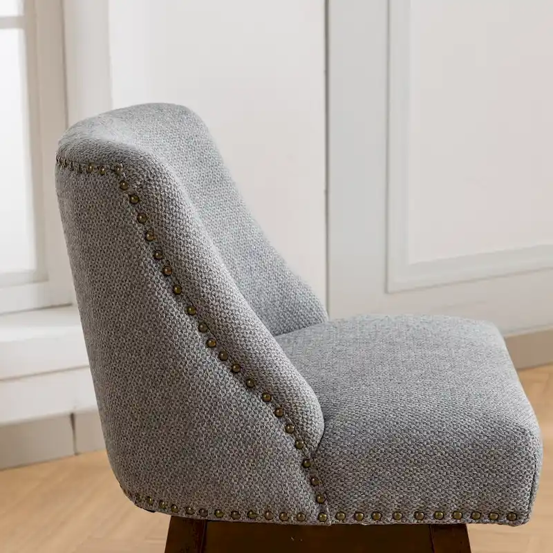 Counter Height Swivel Barstools, 26 H Seat Height Upholstered Bar Stools Set of 2, Fabric