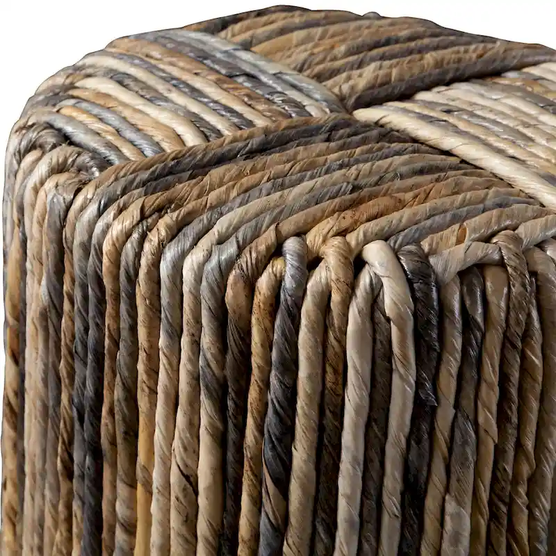 Woven Accent Stool - Natural/Grey, Single Seat