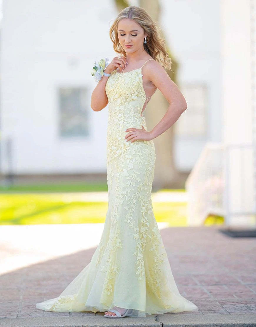 Mermaid Spaghetti Straps Lace Prom Dress