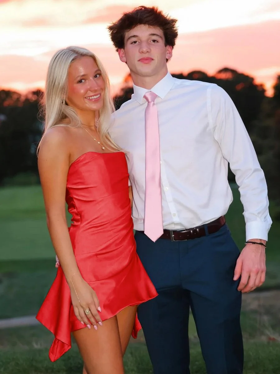 Red - Strapless Sheath Irregular Hem Satin Short Homecoming & Cocktail Dress