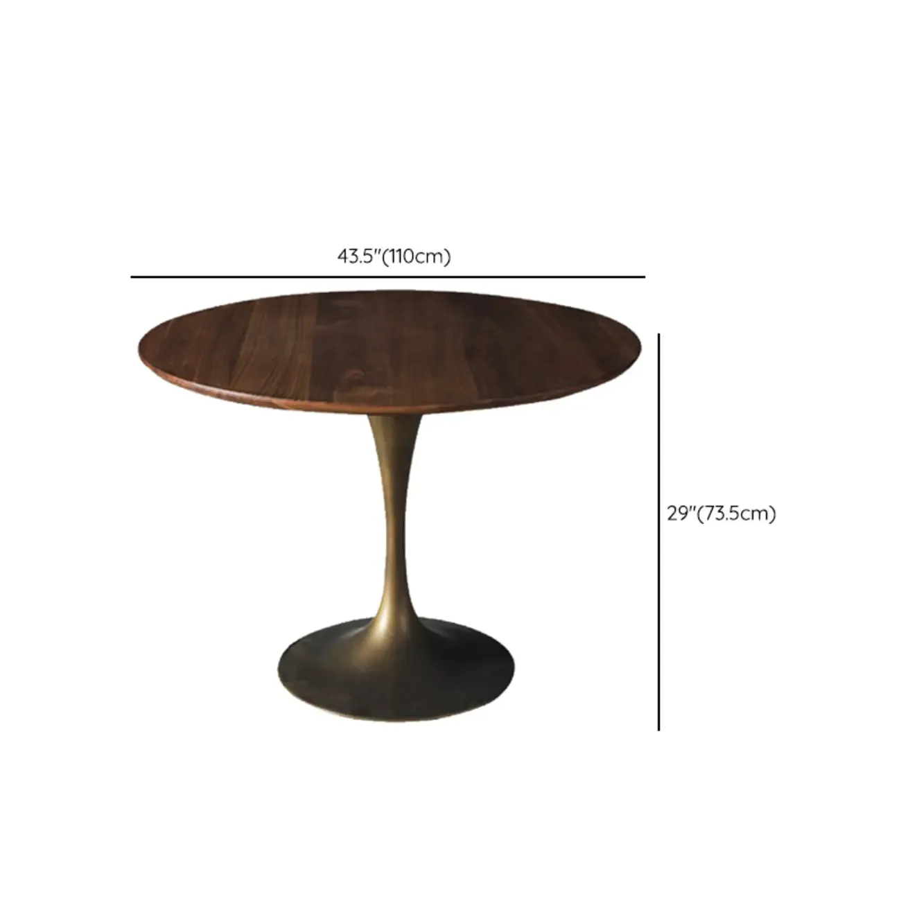 Glam Brown Wood Round Dining Table