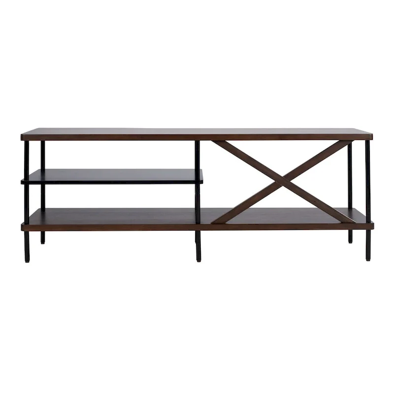 Industrial Media TV Stand 55-Inch - Walnut/Black