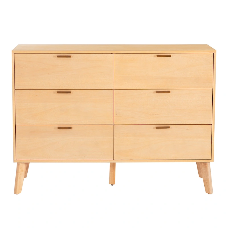 Carter Wooden Mid-Century 6-Drawer Dresser