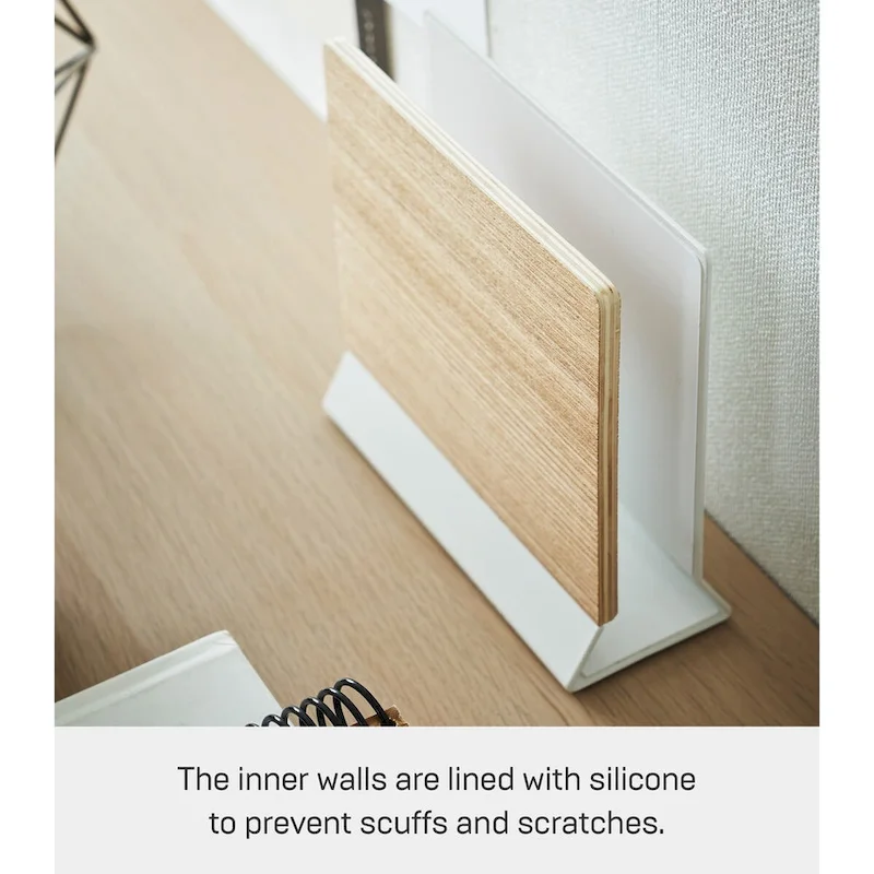 Yamazaki Home Slim Laptop Stand, Steel and Wood - L 2.44 x W 6.3 x H 5.91 inches