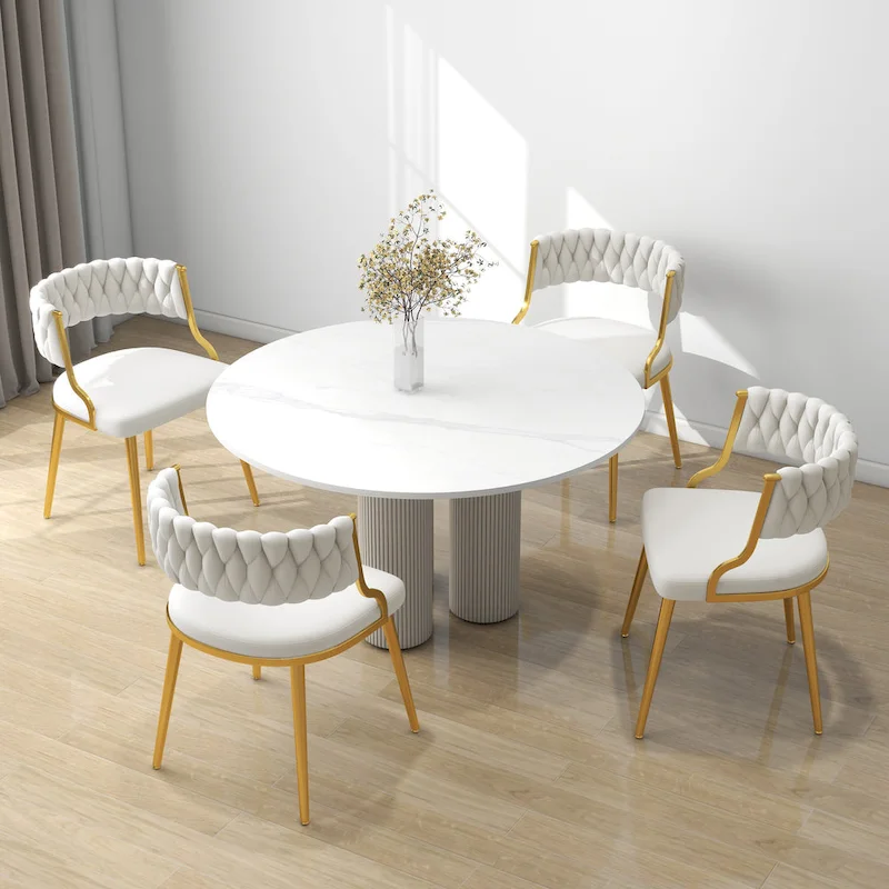 Gray / Purple / Black / Navy Blue / Ivory / Dark Green Velvet Dining Chair, Set of 4