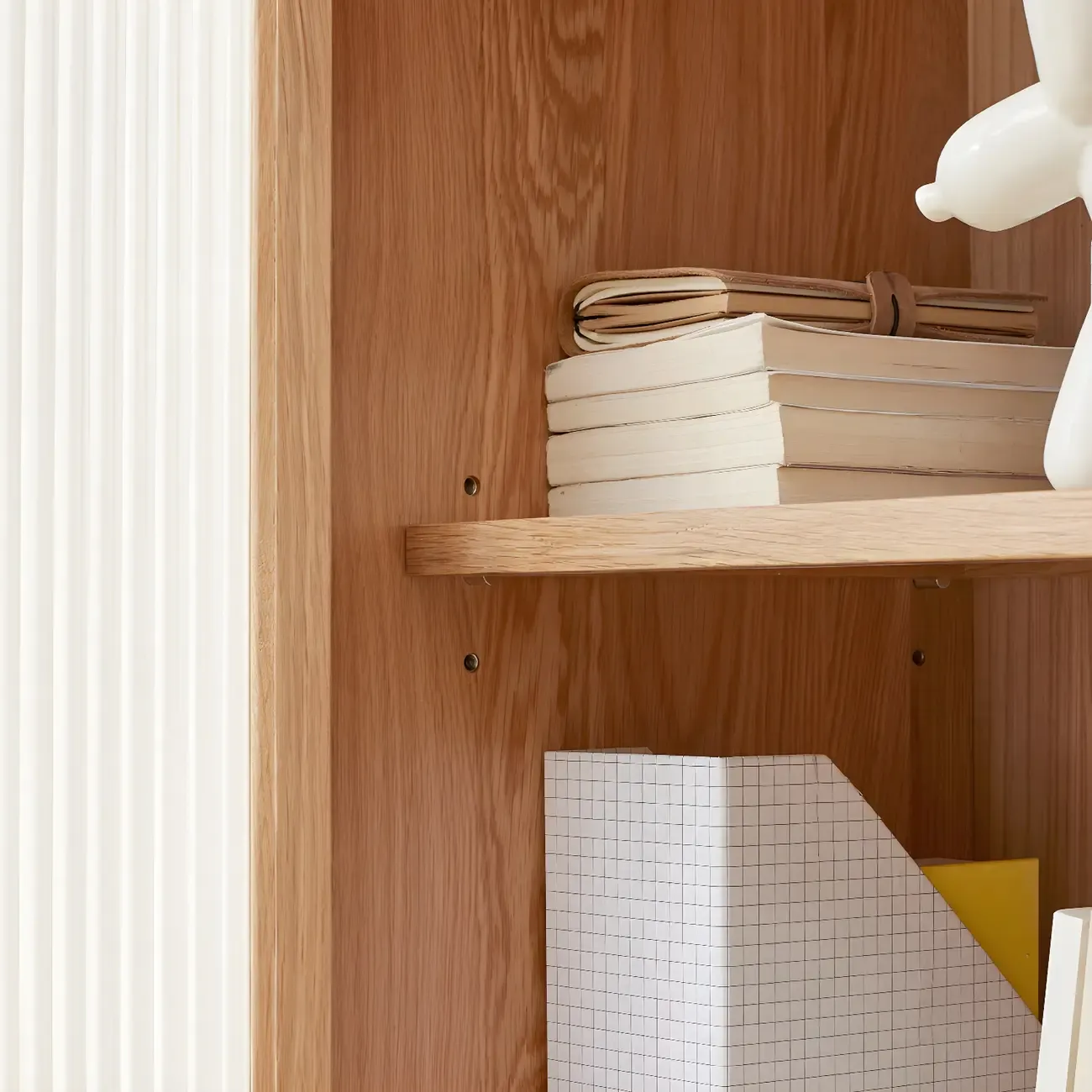 Natural Wood Standard Display Cabinet with Adjustable Shelves
